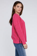 Load image into Gallery viewer, Ribbed Brushed Melange Hacci Sweater with a Pocket
