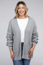 Load image into Gallery viewer, Plus Low Gauge Waffle Open Cardigan Sweater
