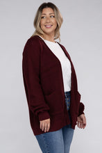Load image into Gallery viewer, Plus Low Gauge Waffle Open Cardigan Sweater

