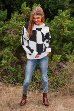 Load image into Gallery viewer, Multi Geo Checker Pullover Knit Sweater Top
