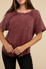 Load image into Gallery viewer, Back Patch Crinkle Washed Raglan Sleeve T-Shirt

