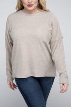 Load image into Gallery viewer, Plus Ribbed Brushed Melange Hacci Sweater
