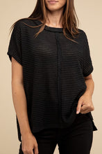 Load image into Gallery viewer, Dolman Short Sleeve Jacquard Sweater
