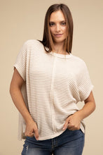 Load image into Gallery viewer, Dolman Short Sleeve Jacquard Sweater
