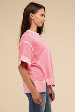 Load image into Gallery viewer, Contrast Trim Top Stitching Drop Shoulder Top
