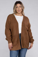 Load image into Gallery viewer, Plus Low Gauge Waffle Open Cardigan Sweater
