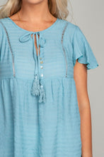 Load image into Gallery viewer, Tie Neck Butterfly Sleeve Blouse
