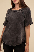Load image into Gallery viewer, Back Patch Crinkle Washed Raglan Sleeve T-Shirt
