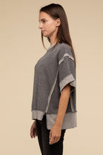 Load image into Gallery viewer, Contrast Trim Top Stitching Drop Shoulder Top
