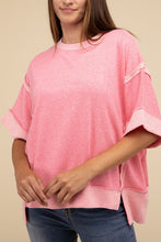 Load image into Gallery viewer, Contrast Trim Top Stitching Drop Shoulder Top
