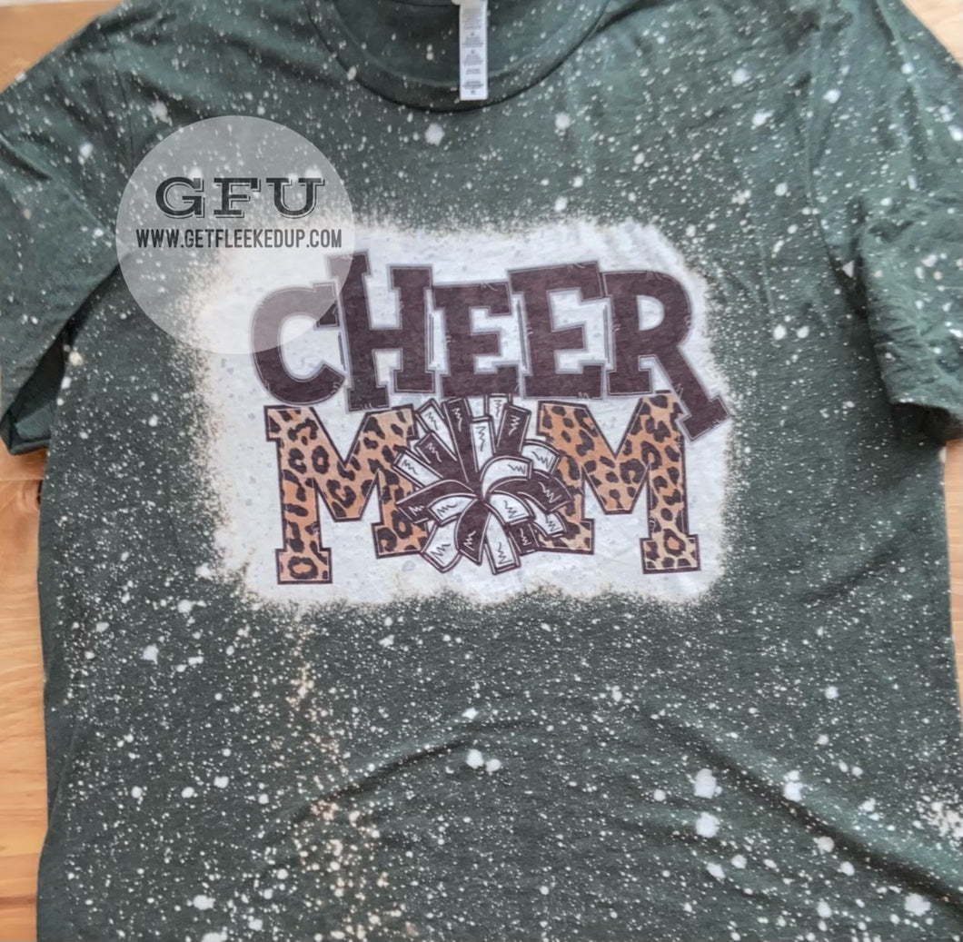Cheer Mom with leopard Shirt