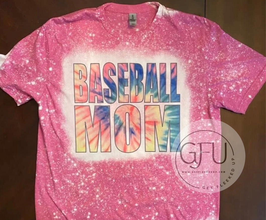 Tie-dye Baseball Mom Shirt