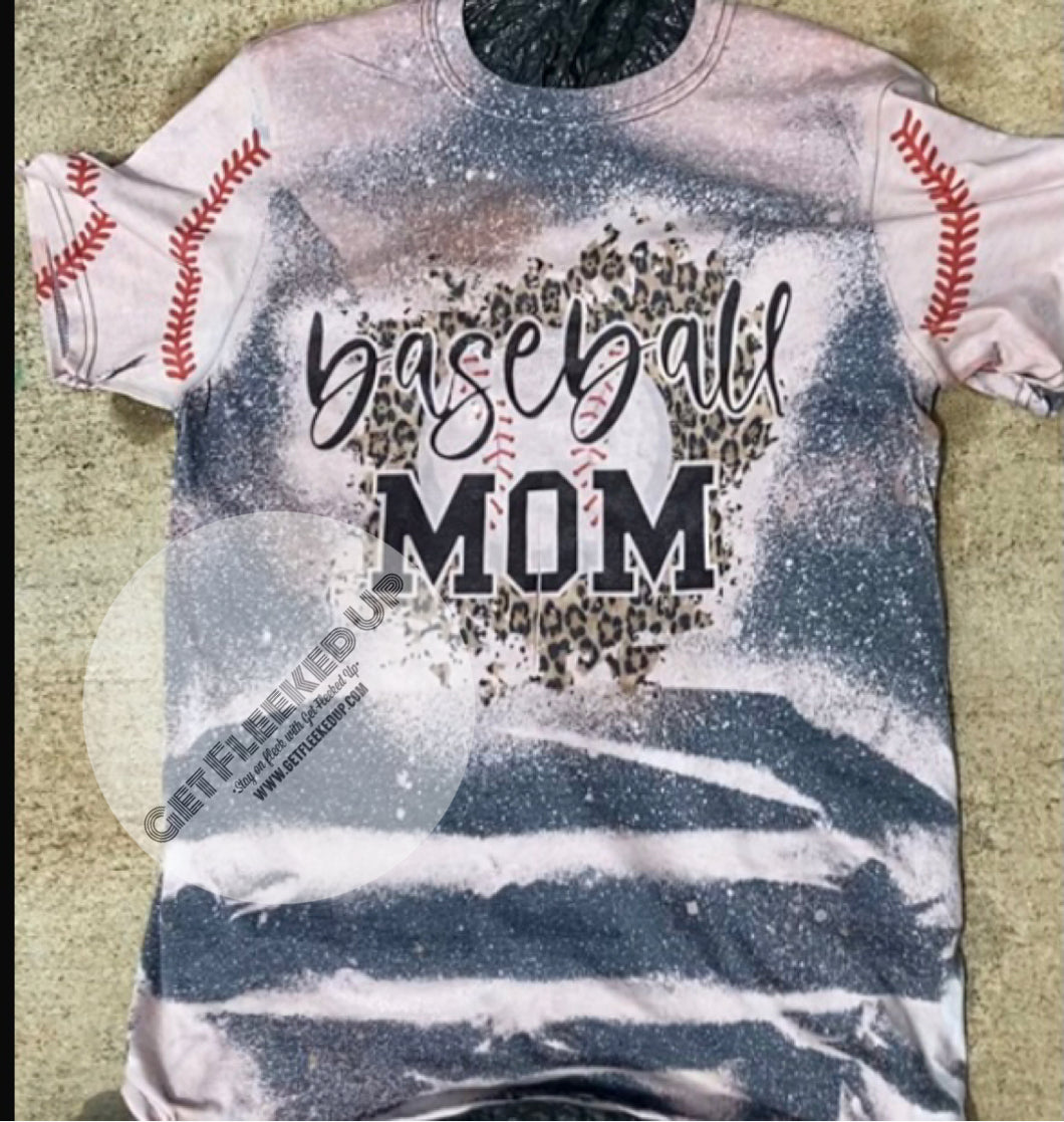 Baseball Mom Acid Washed Shirt