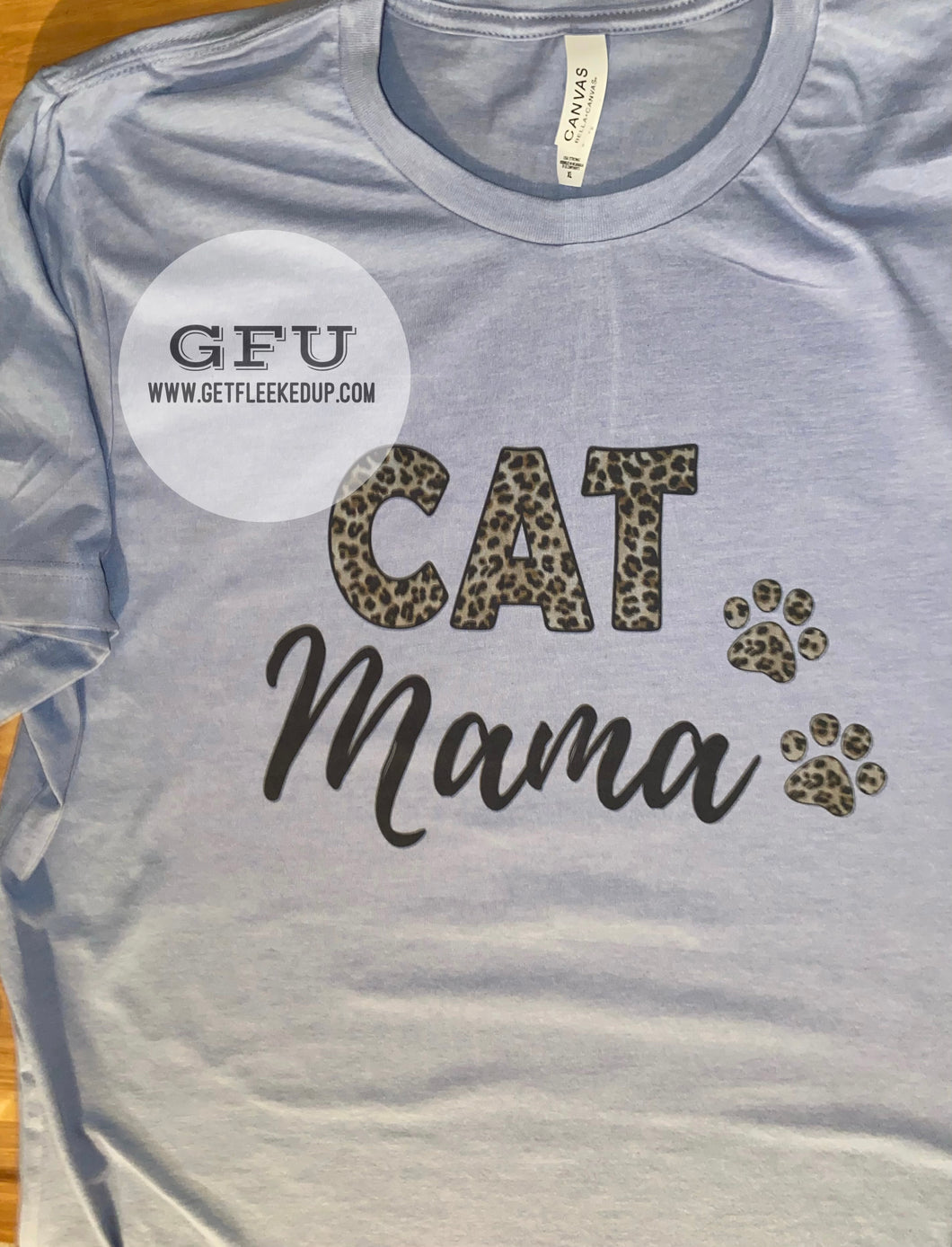 Leopard print Cat Mama Shirt