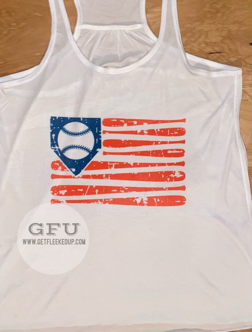 Baseball American Flag Tank