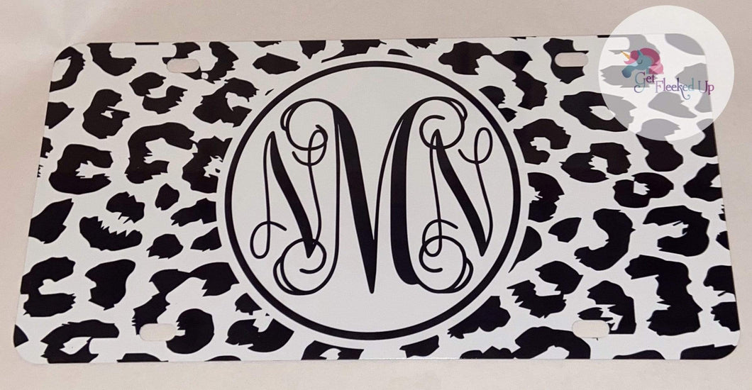 White Cheetah Custom License Plate - Get Fleeked Up