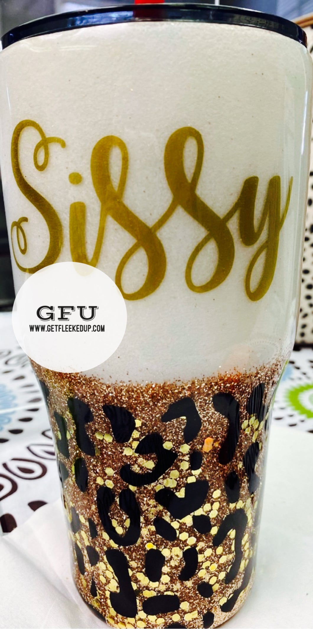 Custom Leopard/White Tumbler