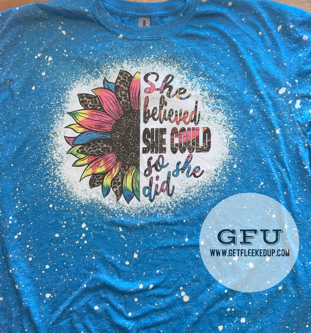 She believed she could do she did acid wash shirt