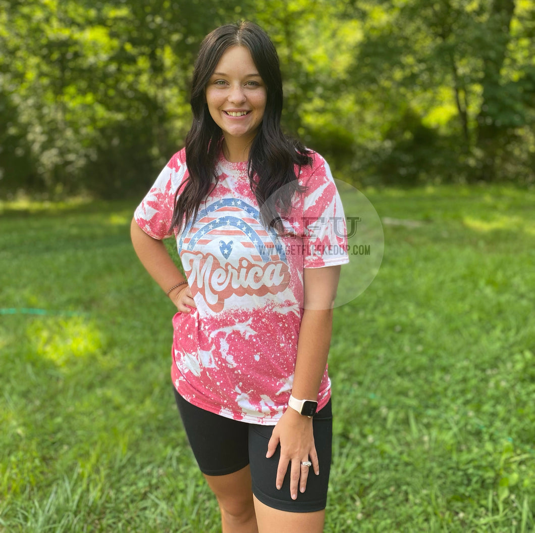 Merica patriotic Rainbow Shirt